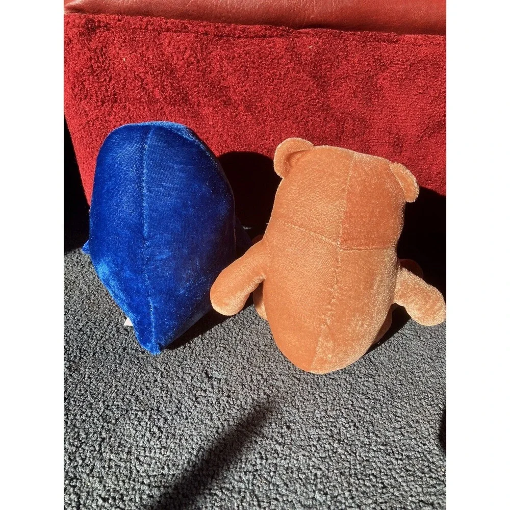 Peek a Boo Blue Penguin Brown Bear Plush about 9